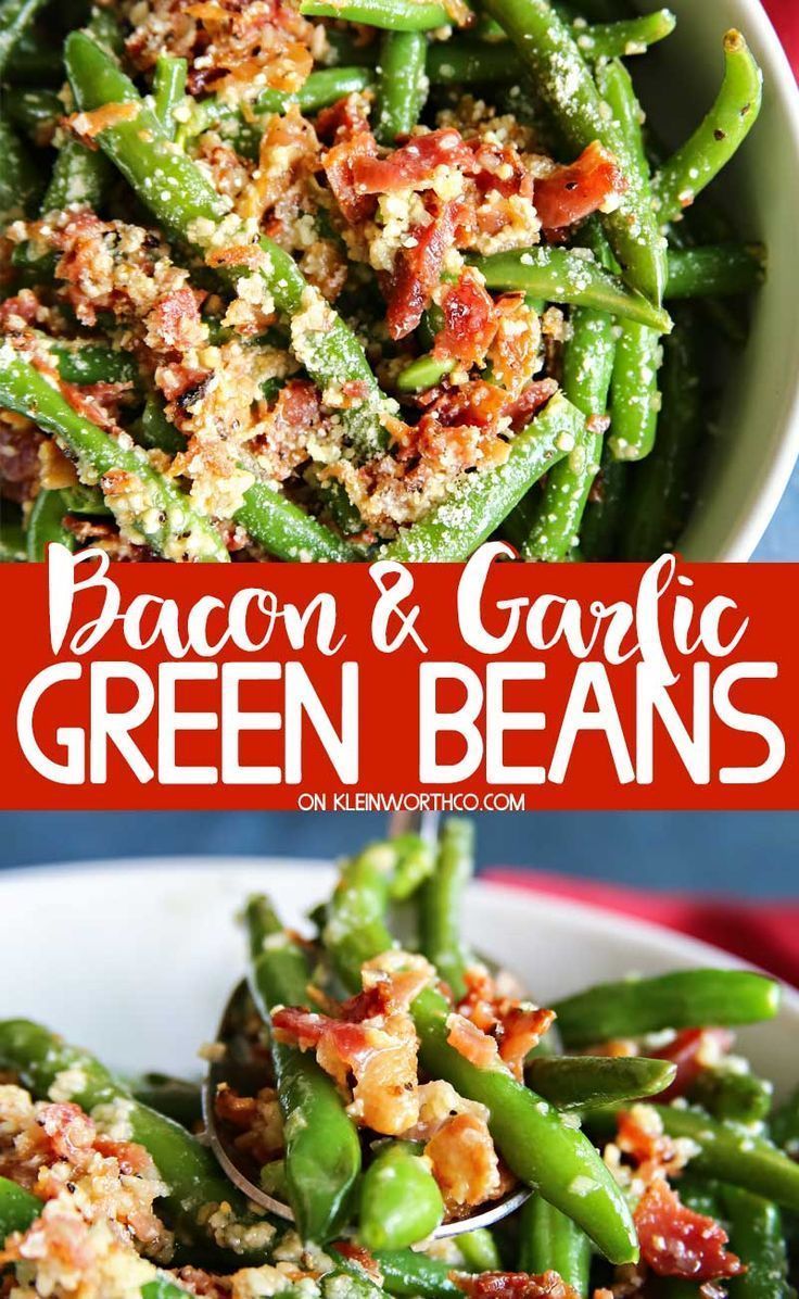 Bacon & Garlic Green Beans -   19 thanksgiving side dishes crockpot ideas
