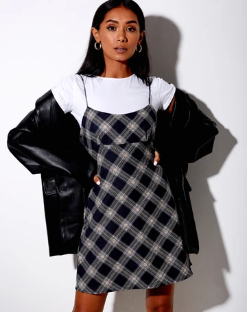 Valy Slip Dress in 20's Check Black and Grey -   21 style Rock robe ideas