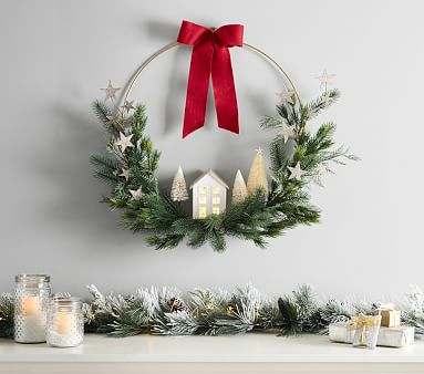 west elm x pbk Ivory Felt Wreath -   14 diy christmas decorations for home ideas