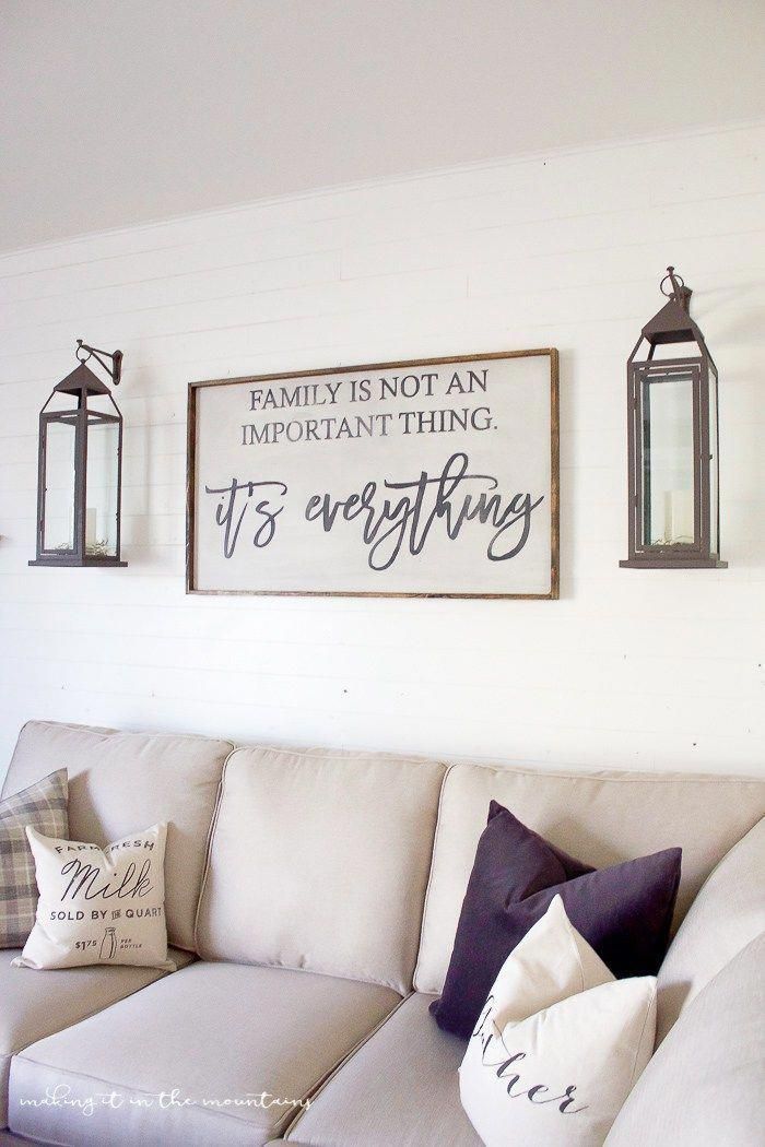 One Room Challenge {Week Six}: Farmhouse Style Family Room Reveal - Making it in the Mountains -   14 farmhouse wall decorations living rooms ideas