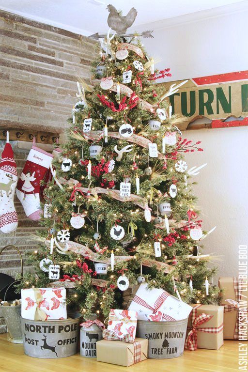 Rustic Farmhouse Christmas Tree - Dream Tree Challenge 2016 -   15 tree topper rustic ideas