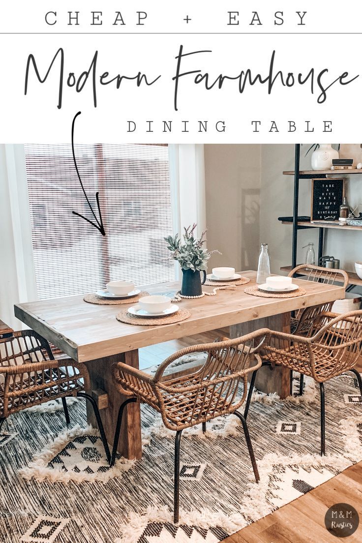 DIY MODERN FARMHOUSE DINING TABLE | CHEAP AND EASY -   16 farmhouse kitchen table decorations ideas