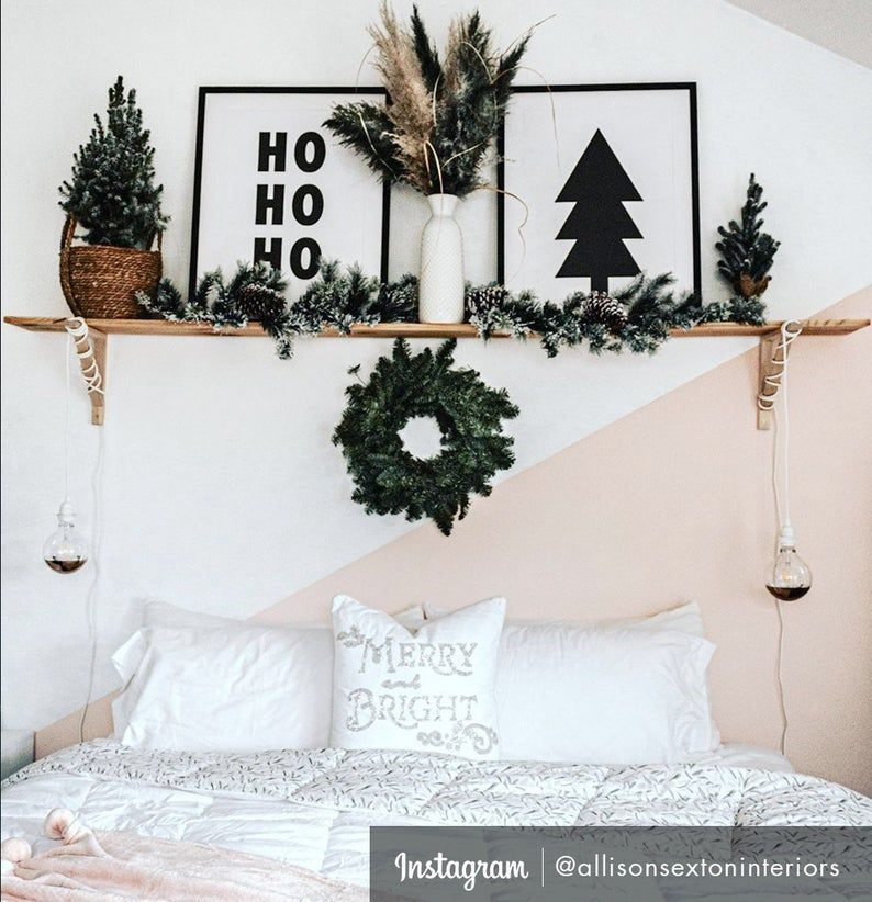 Modern Black & White Christmas Tree DIY Printable Wall Art | Etsy -   17 diy christmas decorations for home wall ideas