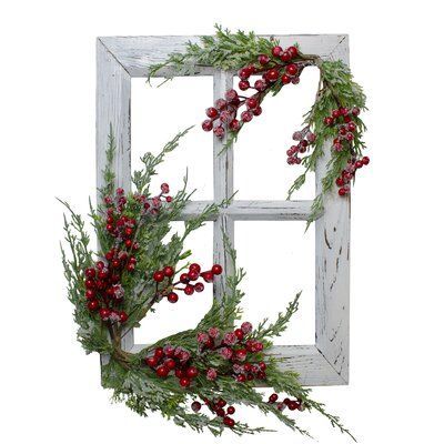 Northlight Seasonal Frosted Berries and Cedar Window Wall D?cor -   17 diy christmas decorations for home wall ideas