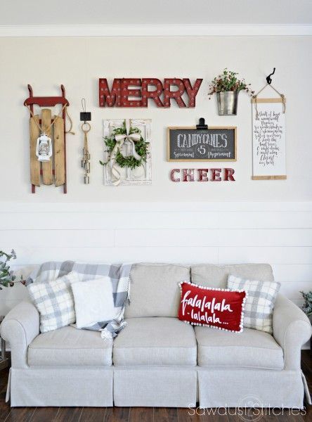 Holiday Home Tour 2016 - Sawdust 2 Stitches -   17 diy christmas decorations for home wall ideas