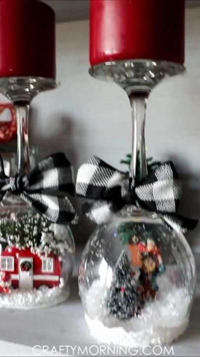 wine-glass-snow-globe-candle-holders-video-christmas-crafts-for-gifts-christmas-projects-diy -   17 xmas crafts to sell homemade gifts ideas