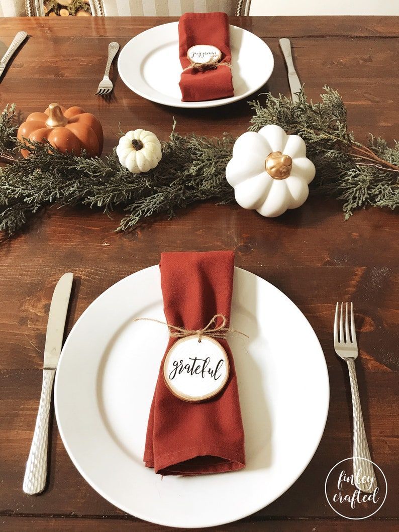 Set of wood napkin rings wood slice napkin rings | Etsy -   18 diy thanksgiving table decor simple ideas