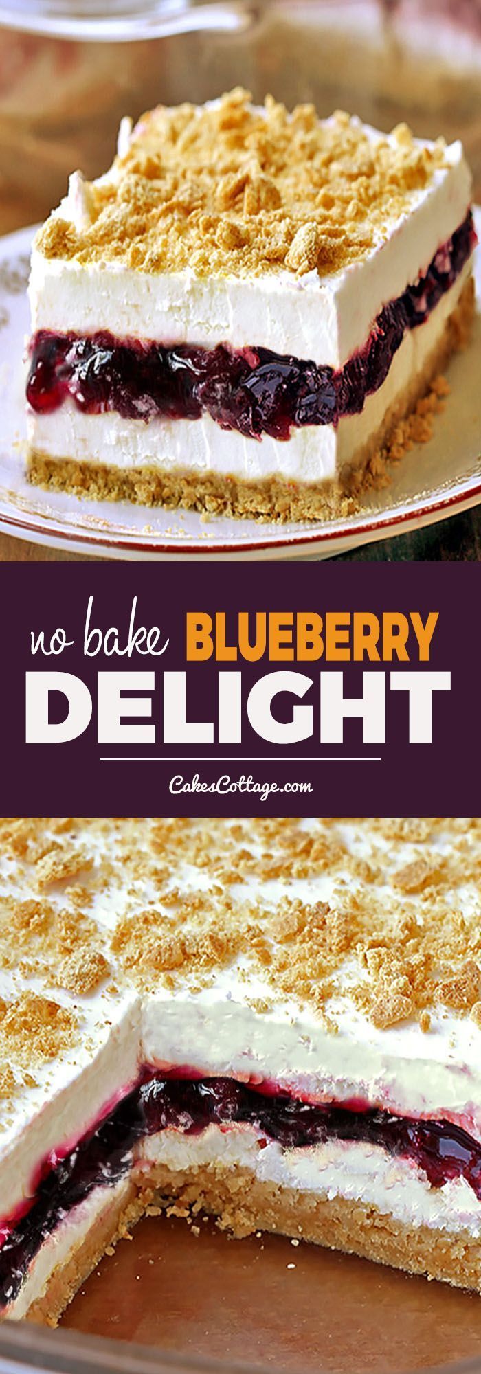 No Bake Blueberry Delight - Cakescottage -   18 thanksgiving desserts kids families ideas