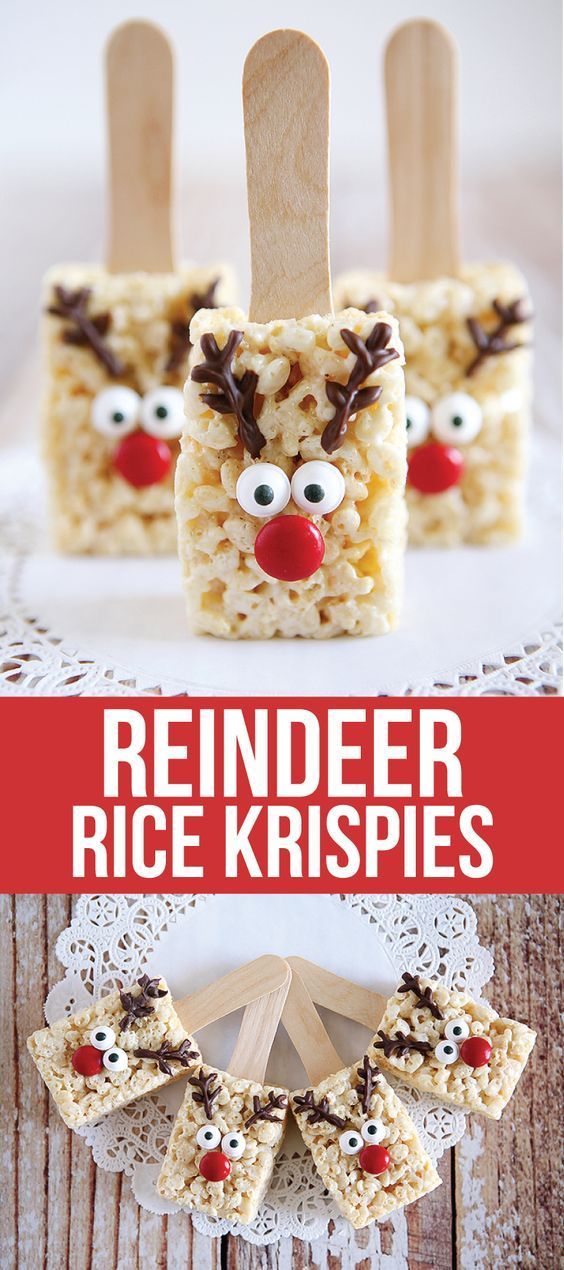 Reindeer Rice Krispie Treats -   18 xmas food for kids ideas