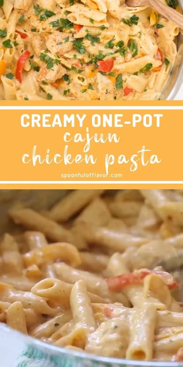 ONE POT CAJUN CHICKEN PASTA -   19 dinner recipes chicken pasta ideas