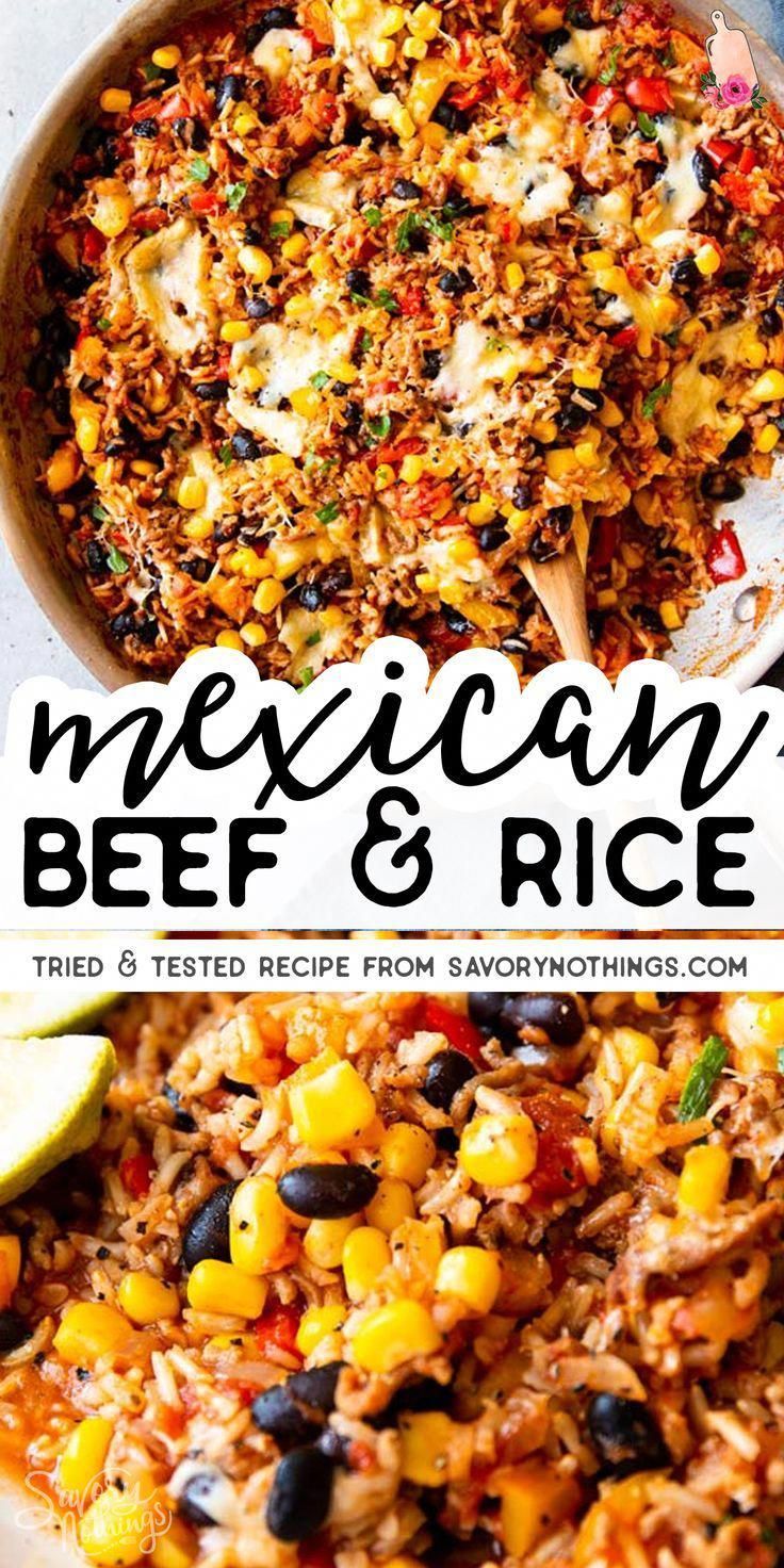 One Pot Mexican Beef and Rice Skillet -   19 dinner recipes with ground beef and rice ideas