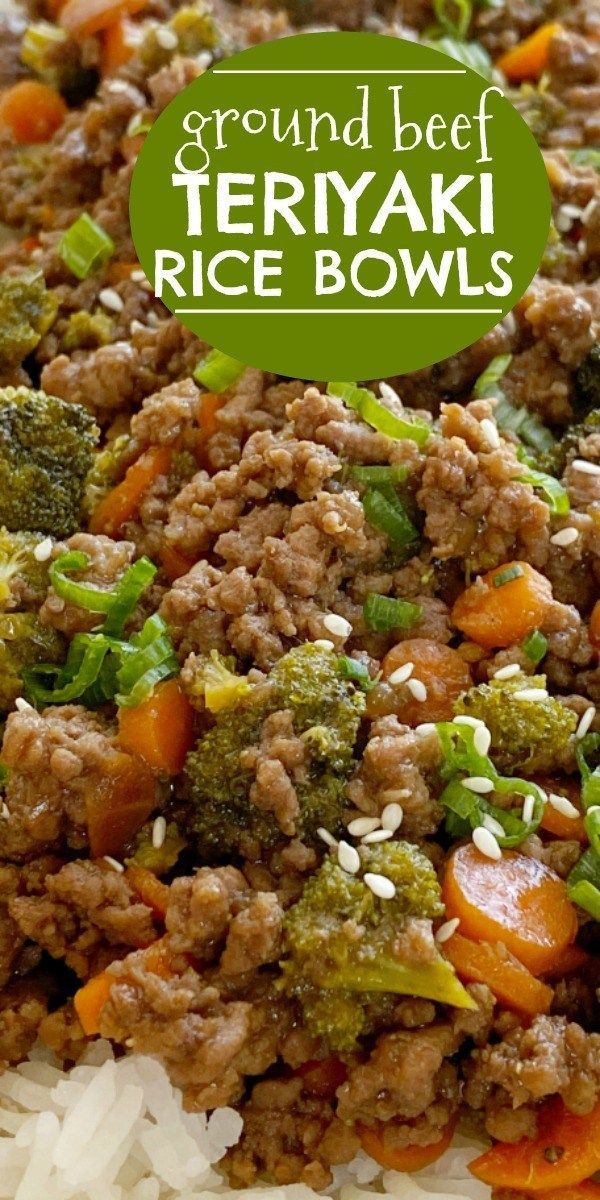 Ground Beef Teriyaki Rice Bowls -   19 dinner recipes with ground beef and rice ideas