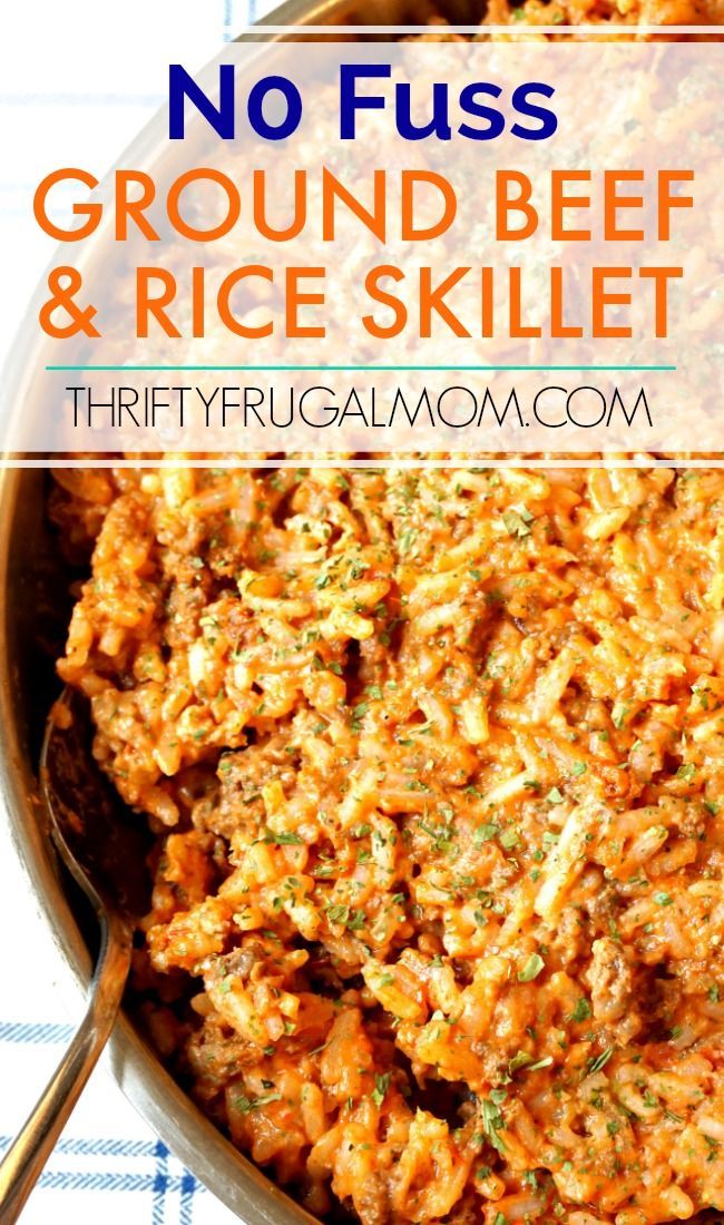 No Fuss Ground Beef and Rice Skillet -   19 dinner recipes with ground beef and rice ideas