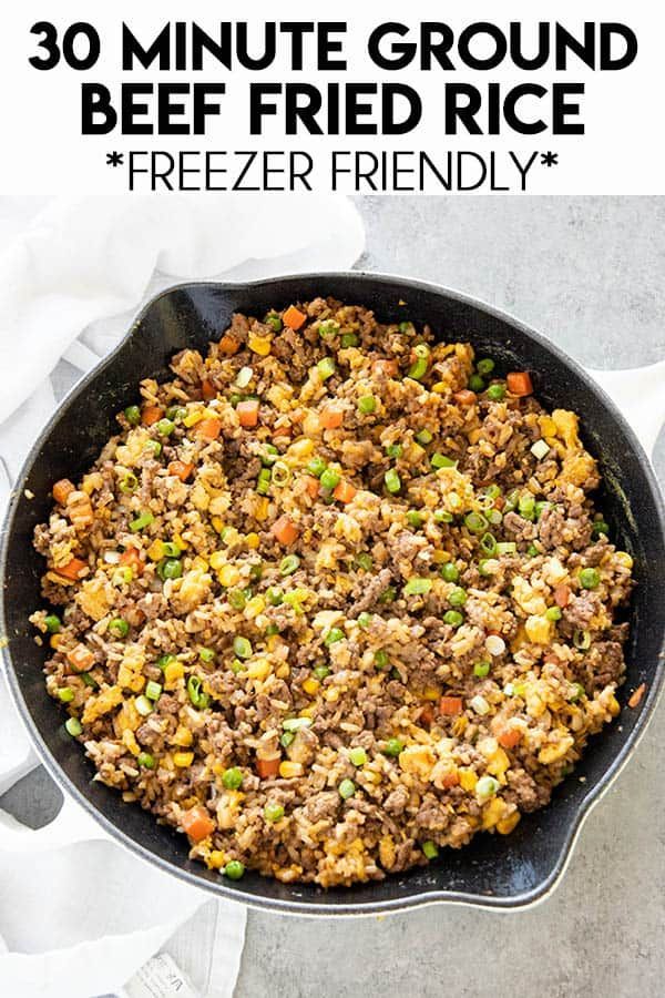 Ground Beef Fried Rice - The Salty Marshmallow -   19 dinner recipes with ground beef and rice ideas
