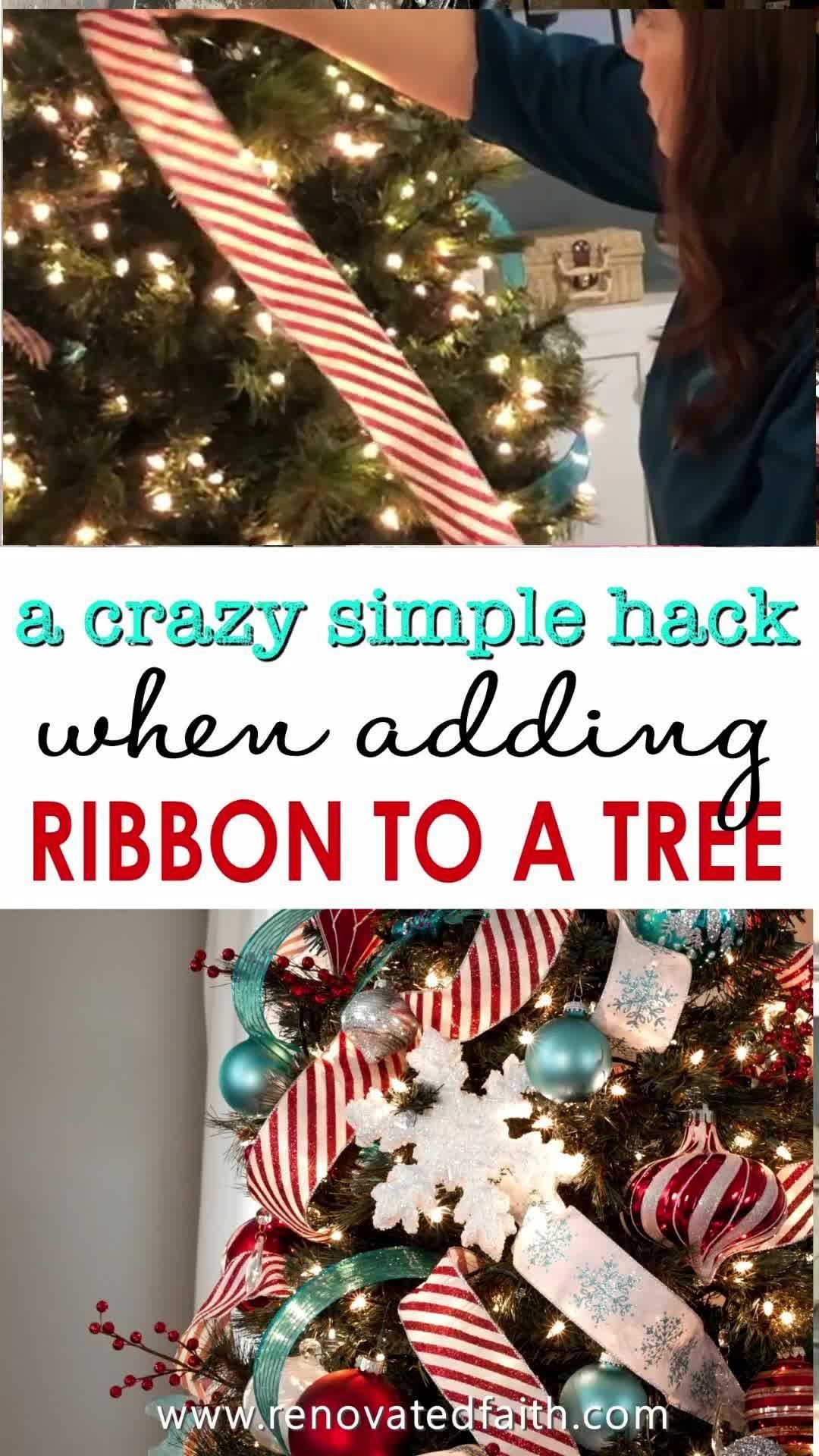 How to Add Ribbon to a Christmas Tree (& Christmas Tree Ribbon Topper) -   19 diy christmas decorations dollar store easy ideas