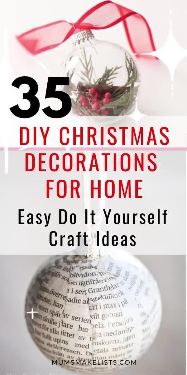 35 DIY CHRISTMAS DECORATIONS FOR HOME, DO IT YOURSELF EASY CRAFTS IDEAS ORNAMENTS DOLLAR STORE 2020 -   19 diy christmas decorations for home cheap ideas