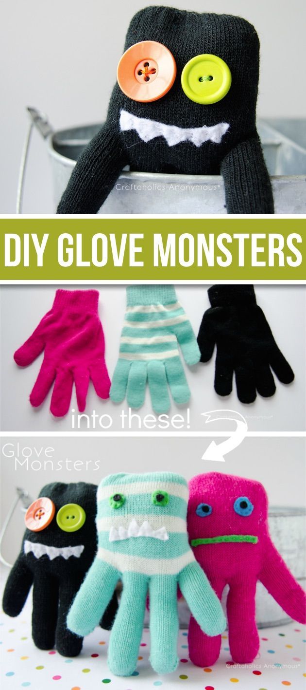 Fun & Easy DIY Glove Monsters -   19 diy projects for kids boys fun crafts ideas