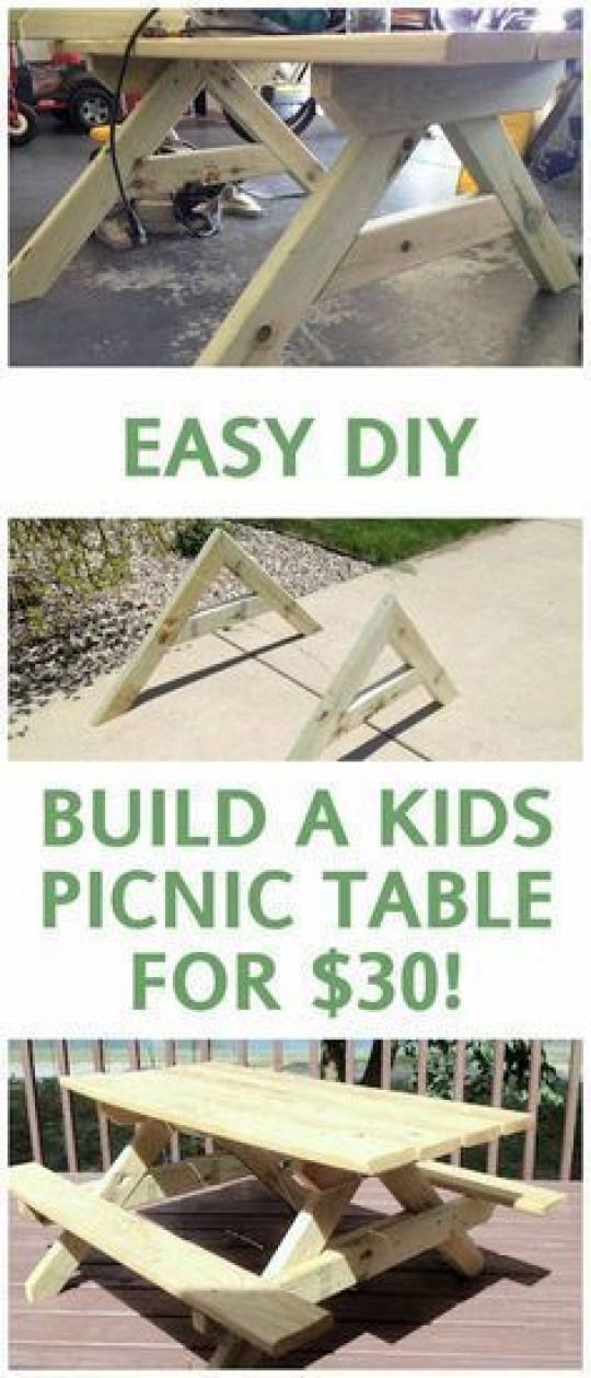 $30 DIY Kids Picnic Table Tutorial | All Things with Purpose -   19 diy projects for kids outdoor ideas