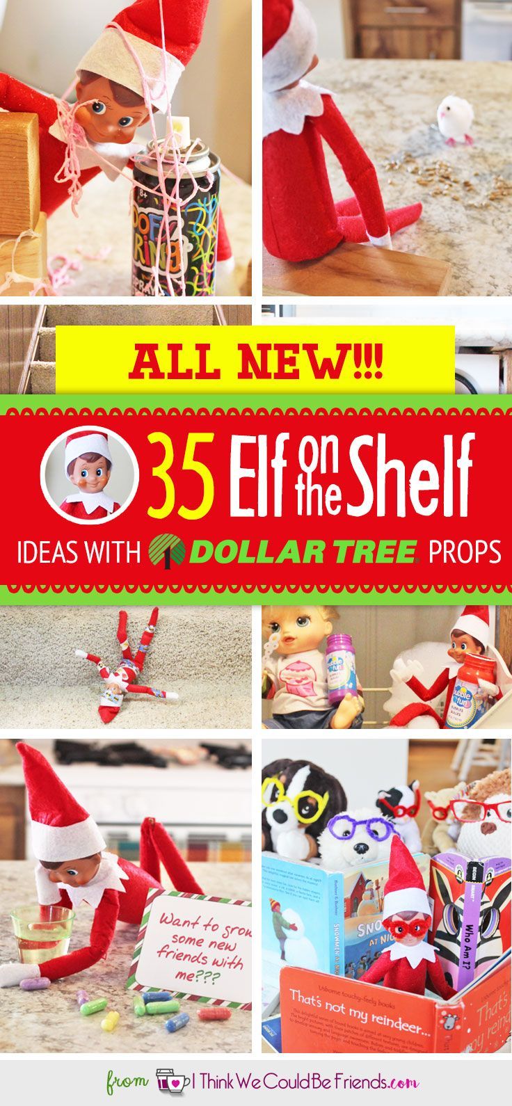 35 BRAND NEW Creative & Funny Elf on the Shelf Ideas with Dollar Tree props: Ideas 21-35 -   19 elf on the shelf easy ideas