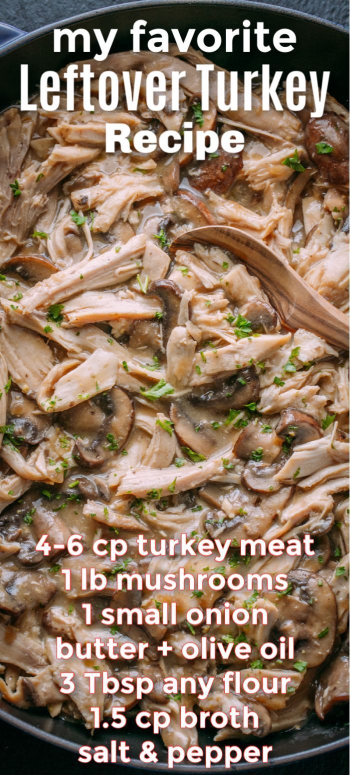 Leftover Turkey in Creamy Mushroom Sauce - NatashasKitchen.com -   19 leftover turkey recipes easy ideas