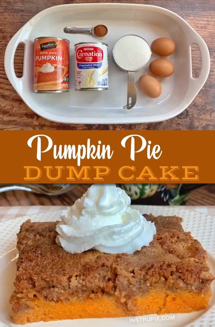 Pumpkin Pie Dump Cake -   19 quick thanksgiving desserts easy recipes ideas