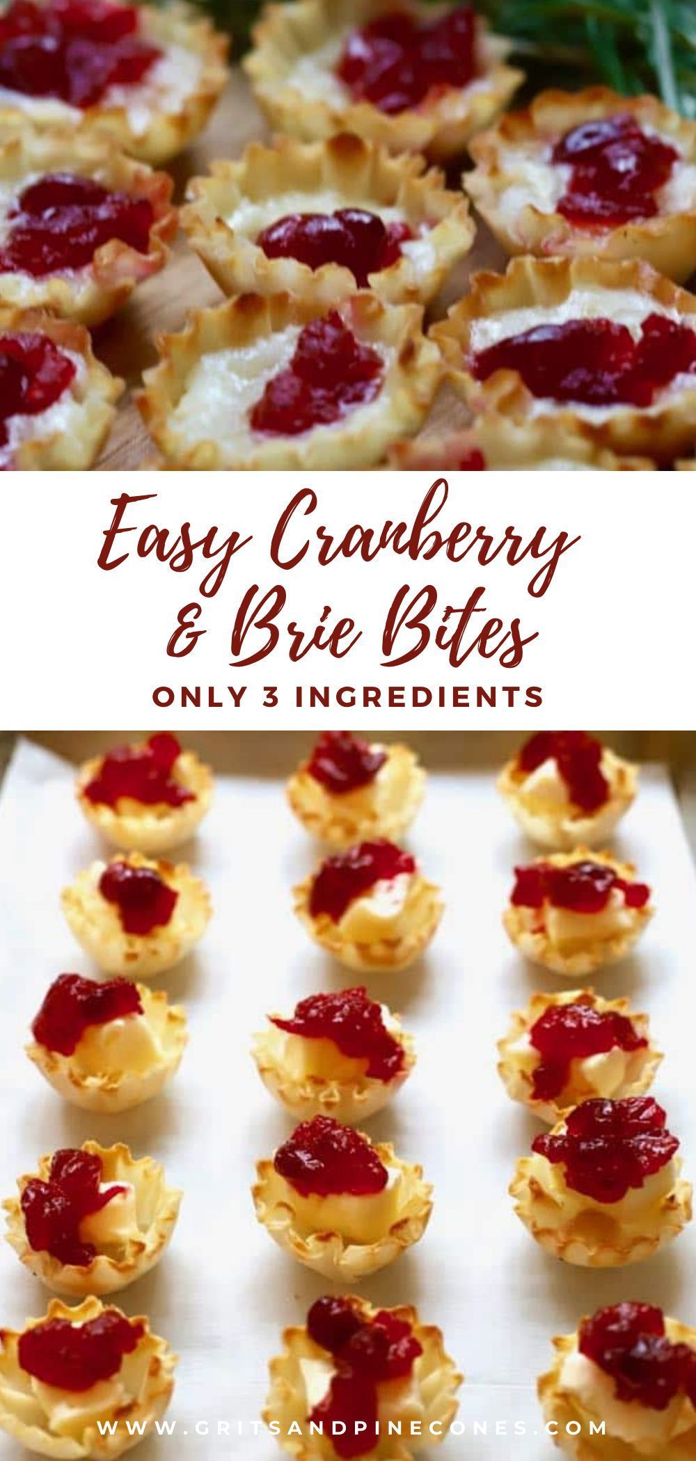 3-Ingredient Easy Cranberry Brie Bites -   19 quick thanksgiving desserts easy recipes ideas
