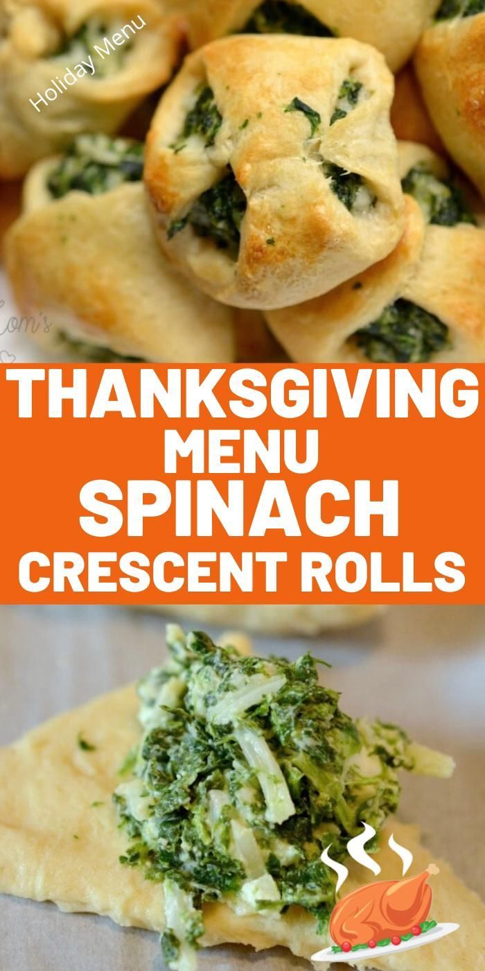 THANKSGIVING SPINACH CRESCENT ROLLS -   19 thanksgiving appetizers for kids ideas