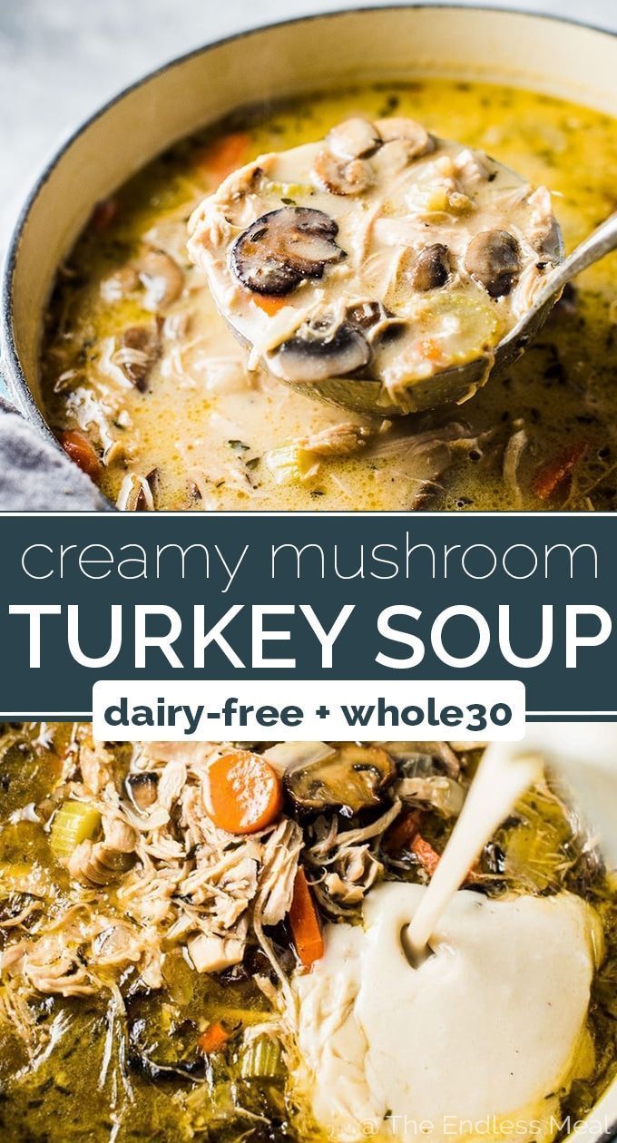 Creamy Turkey Mushroom Soup -   19 turkey soup crockpot healthy ideas