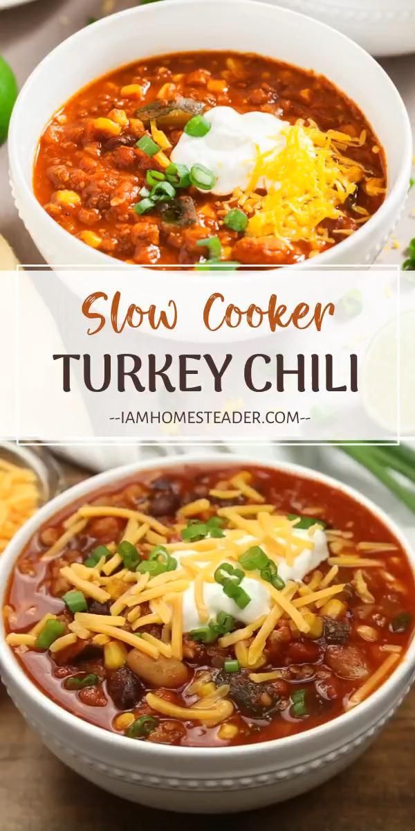 SLOW COOKER TURKEY CHILI -   19 turkey soup crockpot healthy ideas