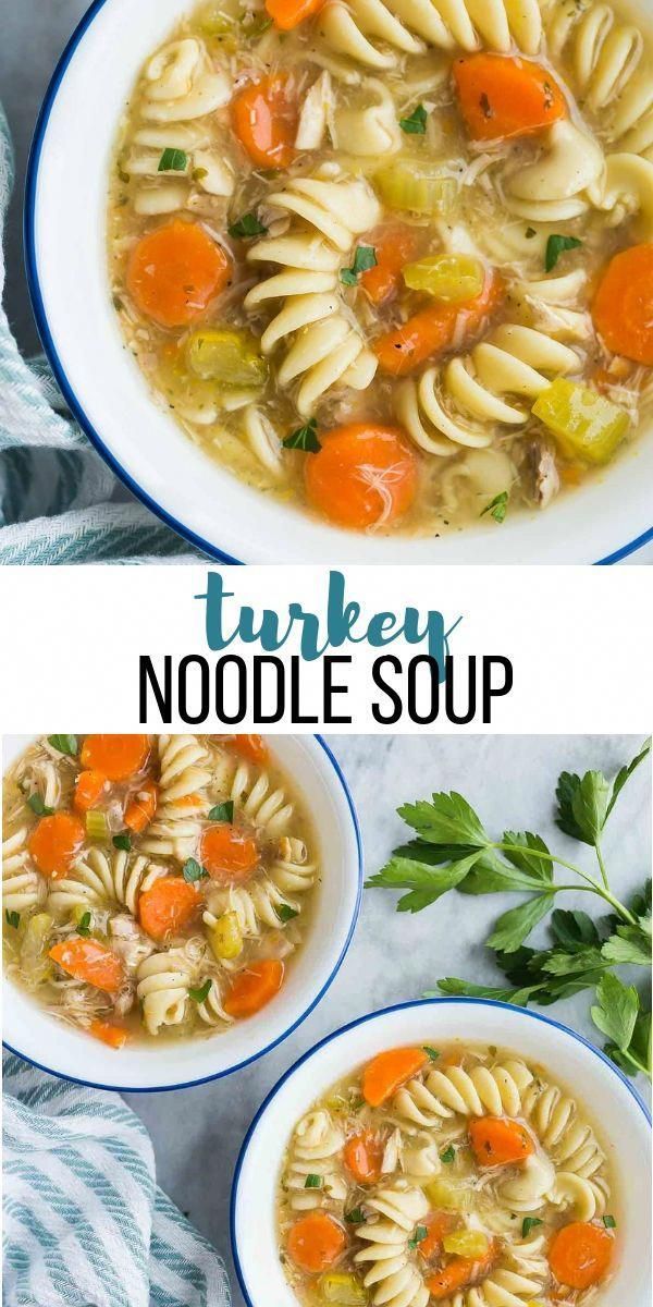 Turkey Noodle Soup (Instant Pot or Slow Cooker) - The Recipe Rebel -   19 turkey soup crockpot leftover ideas