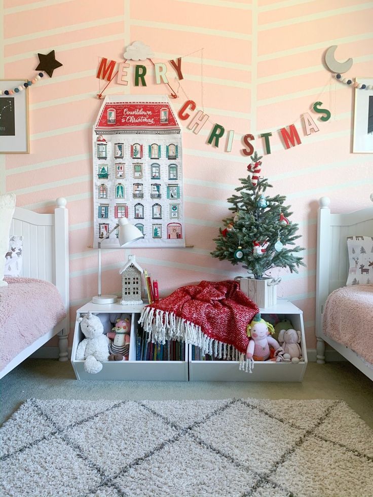 Girl's Holiday Bedroom Decor - Christmas Decor for Kids - Project Whim -   20 christmas decor for bedroom diy ideas