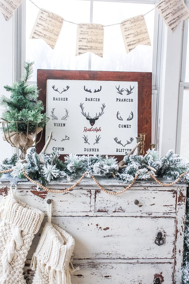 DIY Reindeer Christmas Sign - One Thousand Oaks -   20 christmas decor for bedroom diy ideas