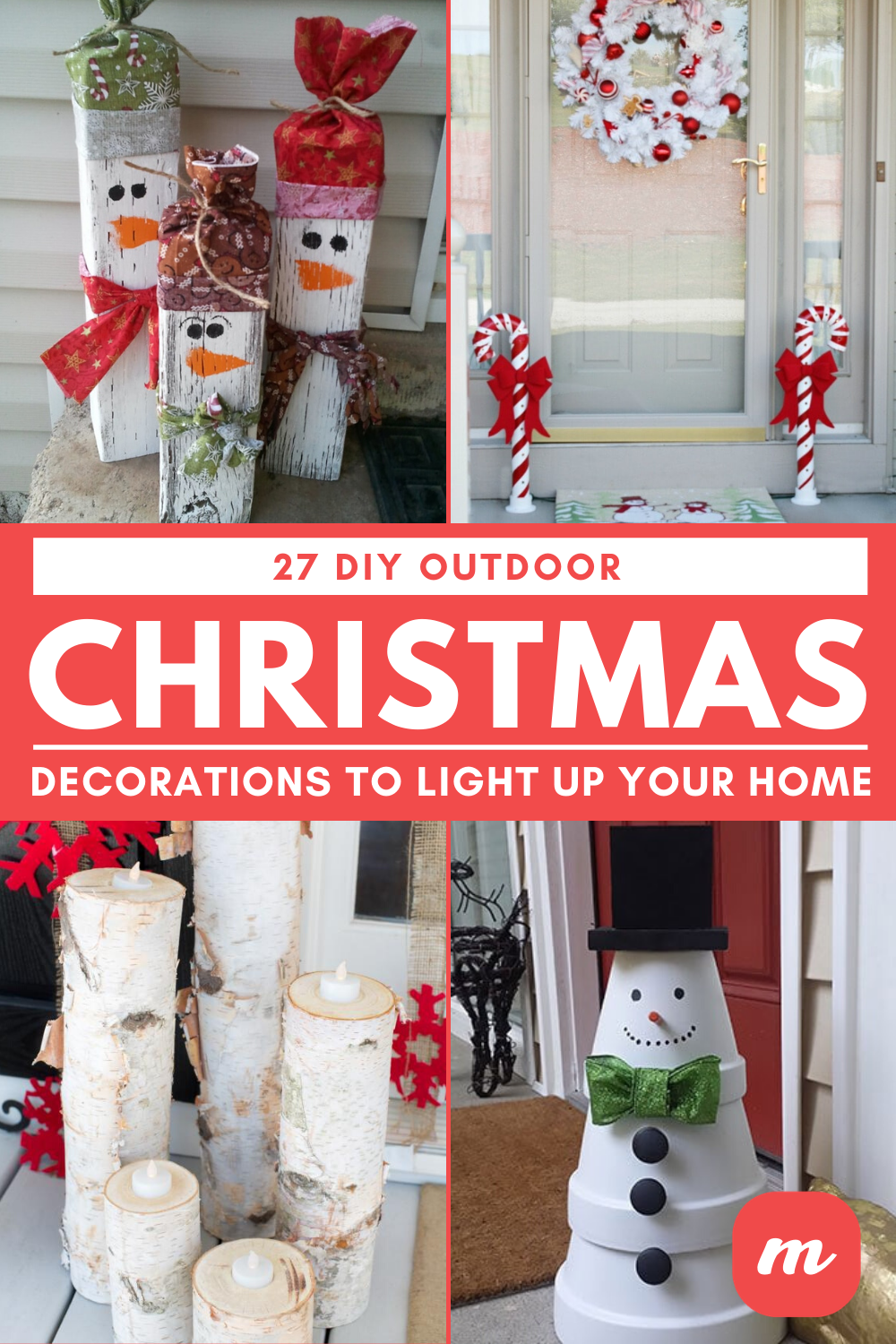 27 DIY Outdoor Christmas Decorations to Light Up Your Home -   24 diy christmas decorations dollar tree 2020 ideas