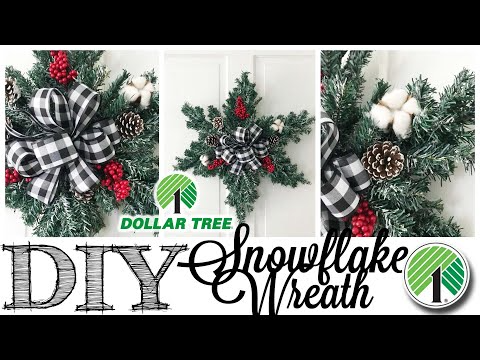 DIY Dollar Tree Christmas Wreath | SNOWFLAKE -   24 diy christmas decorations dollar tree 2020 ideas