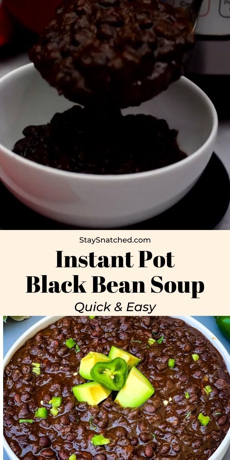 Instant Pot Black Bean Soup -   25 healthy instant pot recipes vegetarian videos ideas