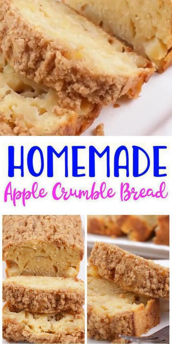 Easy Apple Crumble Bread – Best Homemade Apple Bread Recipe – {Easy} Recipes – Snacks – Desserts – Breakfast – Quick – Simple -   25 thanksgiving desserts for a crowd videos ideas