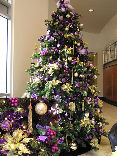 Purple and Gold Christmas Tree Christmas Trees Decorated Purple