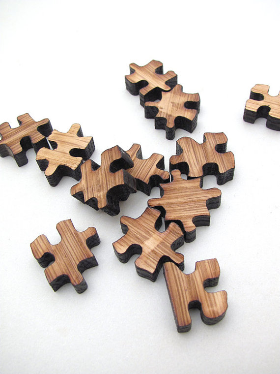 Wood Puzzle Pieces