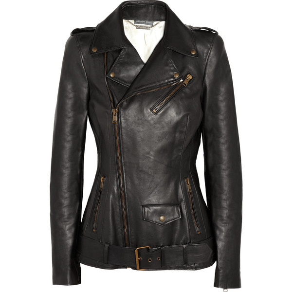 Alexander McQueen Leather biker jacket liked on Polyvore