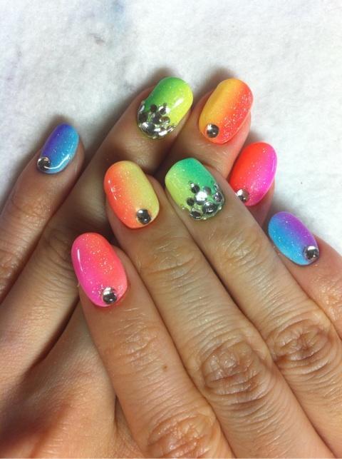 Rainbow nails